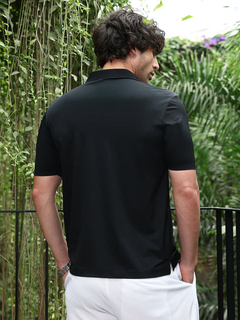 Take Two Men T-Shirt Seamless Solid Polo T-Shirt
