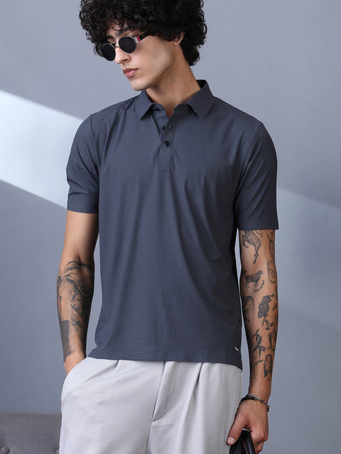 STARCAST Seamless Striped Polo T-Shirt