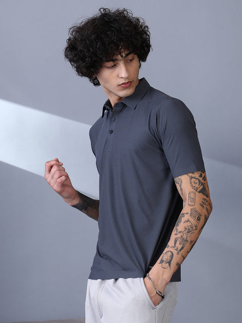 STARCAST Seamless Striped Polo T-Shirt