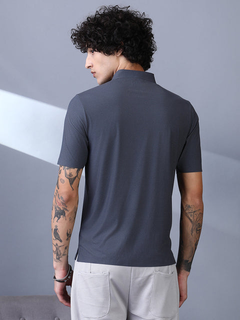 STARCAST Seamless Striped Polo T-Shirt