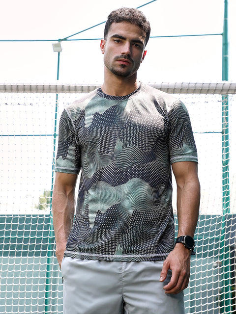 TheOddOnes Abstract-Motif Activewear T-Shirt