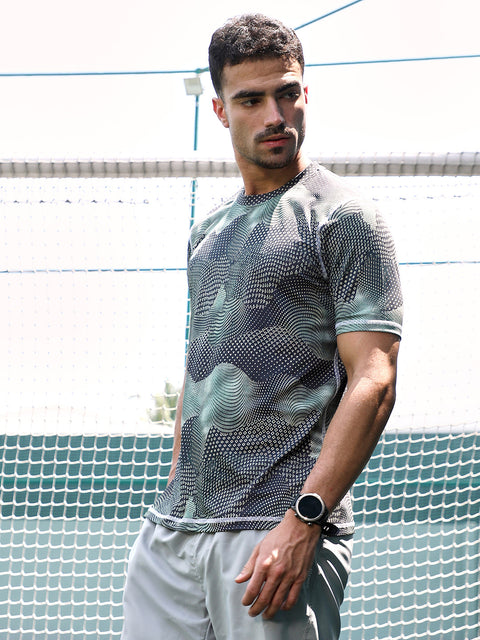 TheOddOnes Abstract-Motif Activewear T-Shirt