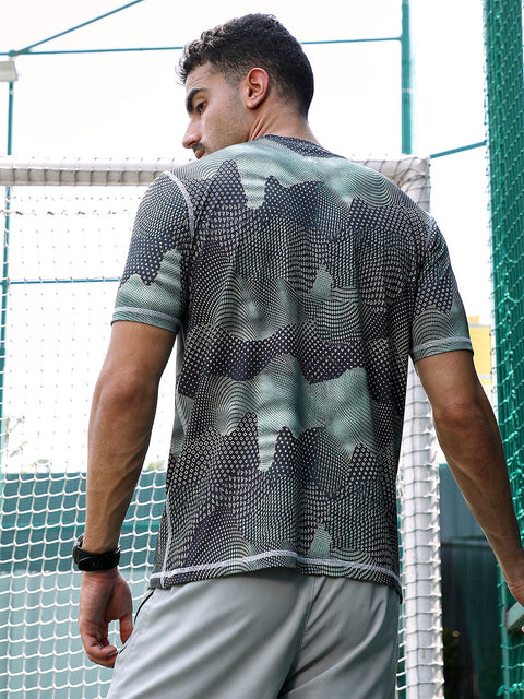 TheOddOnes Abstract-Motif Activewear T-Shirt