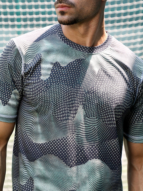 TheOddOnes Abstract-Motif Activewear T-Shirt