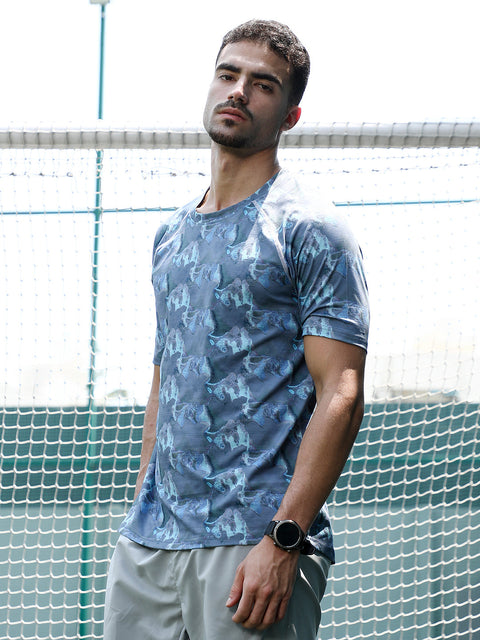 XYNG Panel-Swirl Activewear T-Shirt