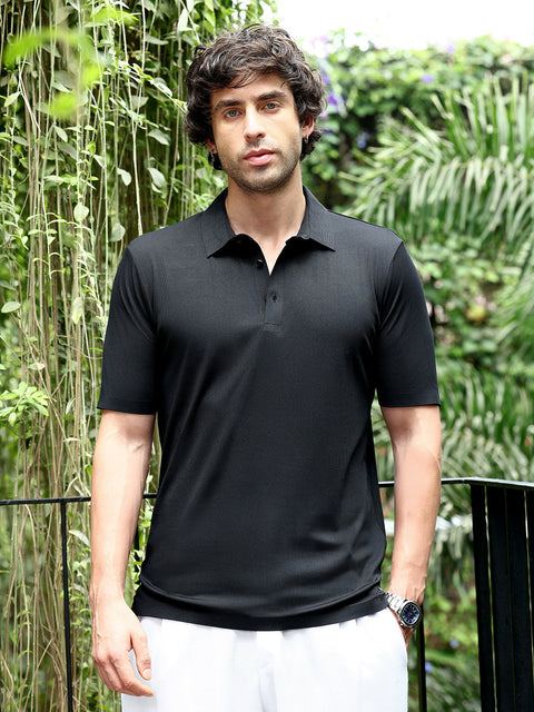 Take Two Men T-Shirt Seamless Ribbed Polo T-Shirt