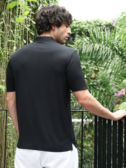 Take Two Men T-Shirt Seamless Ribbed Polo T-Shirt
