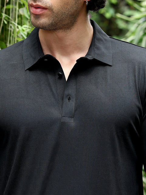 Take Two Men T-Shirt Seamless Ribbed Polo T-Shirt