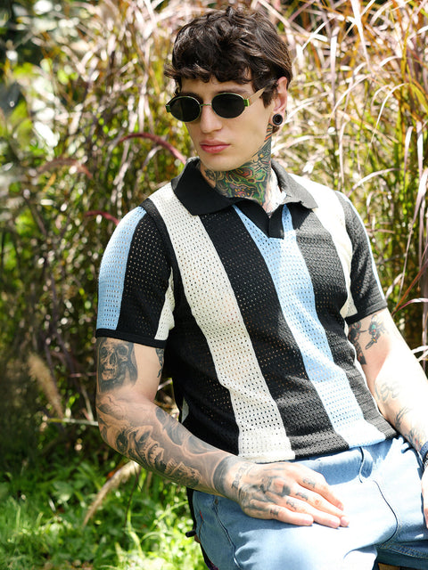 HookdPanel-Knit Polo T-Shirt