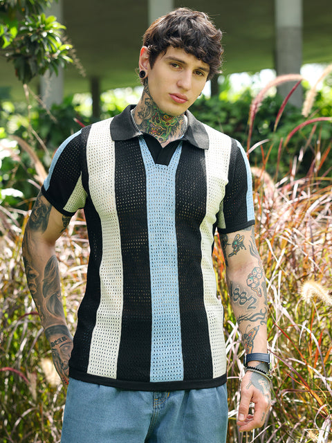 HookdPanel-Knit Polo T-Shirt