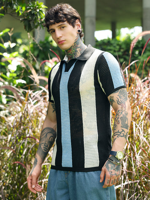 HookdPanel-Knit Polo T-Shirt