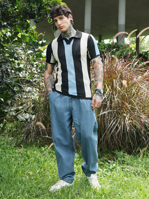 HookdPanel-Knit Polo T-Shirt