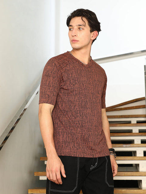 CTRL CLUB Contrast-Heathered Knitted T-Shirt