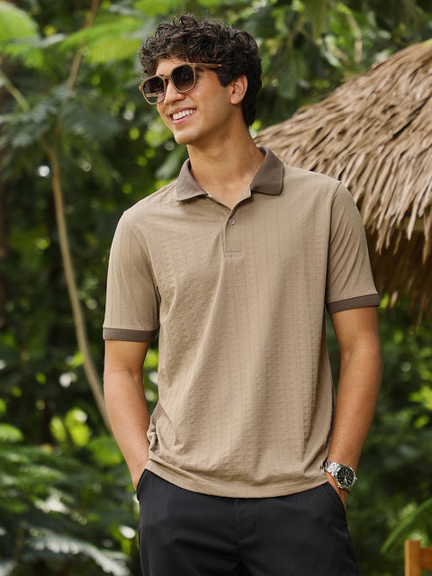 Just Be Rope-Lined Textured Polo T-Shirt