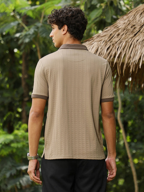 Just Be Rope-Lined Textured Polo T-Shirt