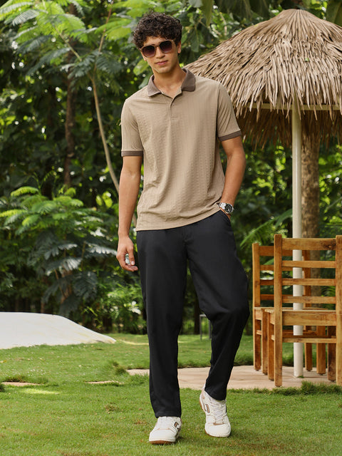 Just Be Rope-Lined Textured Polo T-Shirt