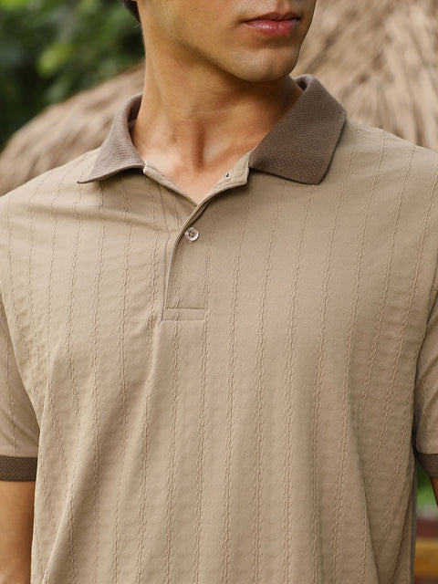 Just Be Rope-Lined Textured Polo T-Shirt
