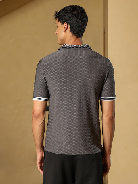 OneKind Hive Argyle-Knit Polo T-Shirt