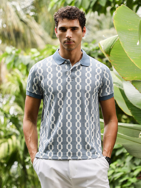 Just Be Link-Jacquard Polo T-Shirt
