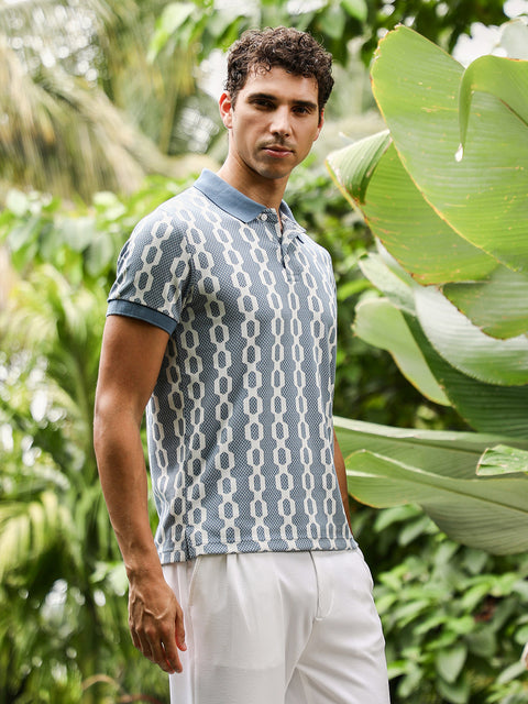 Just Be Link-Jacquard Polo T-Shirt