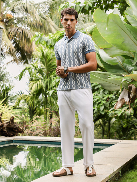 Just Be Link-Jacquard Polo T-Shirt