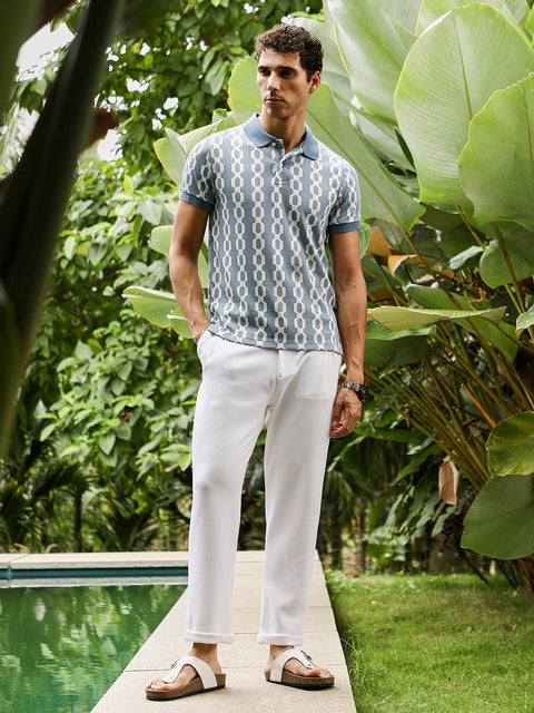 Just Be Link-Jacquard Polo T-Shirt