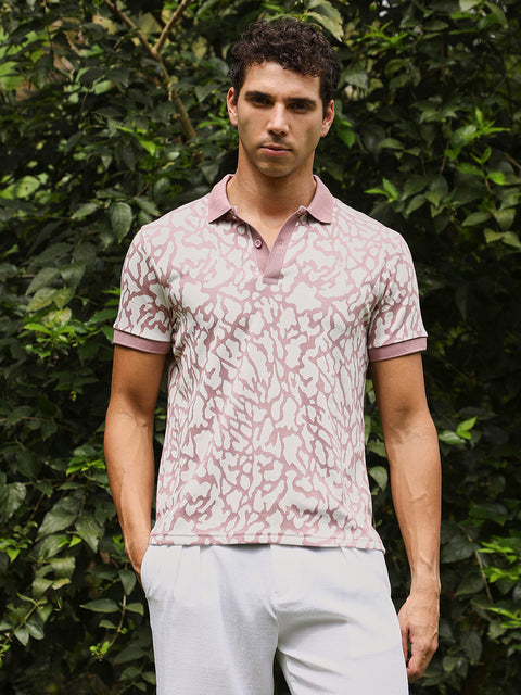 Just Be Blob-Jacquard Polo T-Shirt