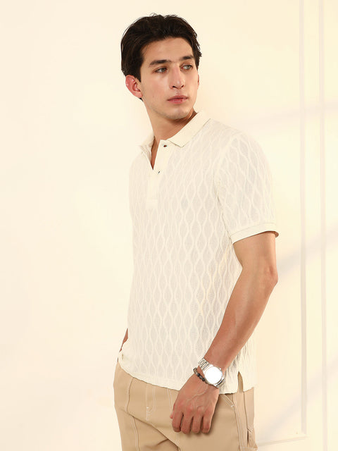 JINX Marquise-Tactile Knit Polo T-Shirt