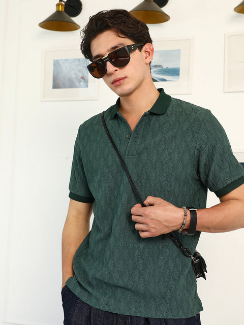 JINX Marquise-Tactile Knit Polo T-Shirt