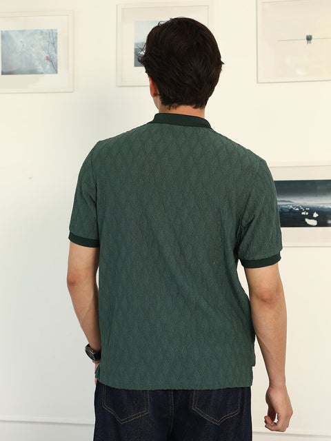 JINX Marquise-Tactile Knit Polo T-Shirt