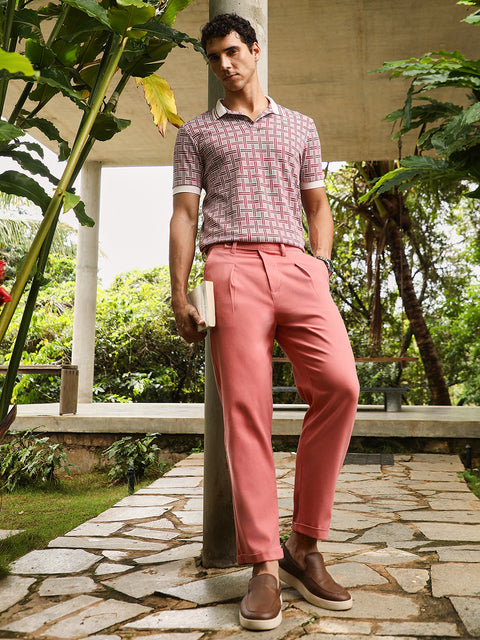 Chaos Basket-Jacquard Polo T-Shirt