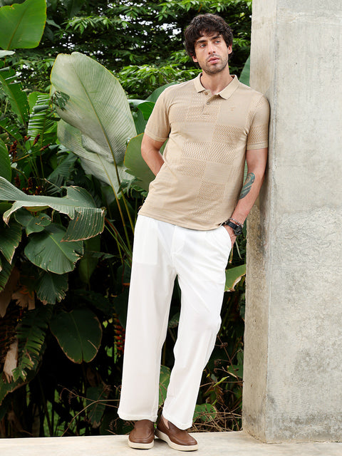 Chaos Geometric-Blocks Jacquard Polo T-Shirt