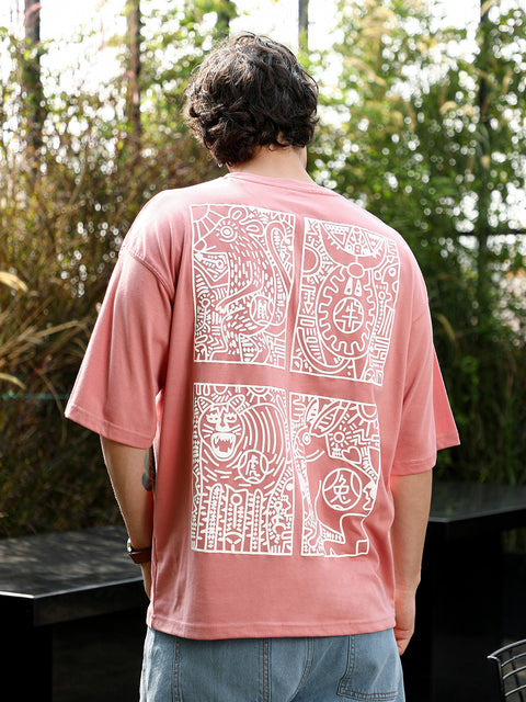 Runway Gods Animal-Farm Imprint Oversized T-Shirt