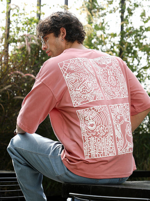 Runway Gods Animal-Farm Imprint Oversized T-Shirt