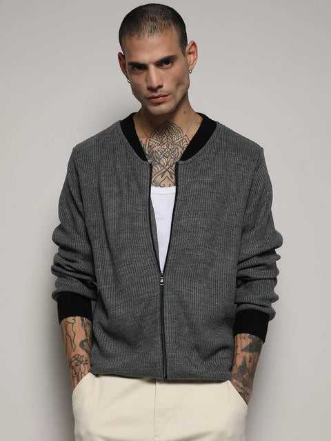 Just Be Zip-Front Knitted Jacket