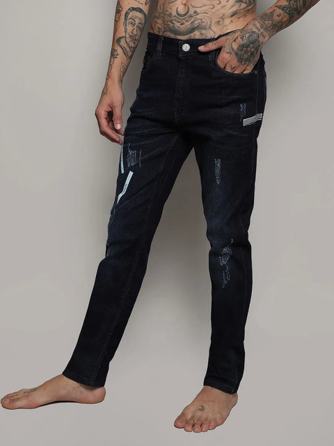 Just Be Distressed Denim Jeans With Embroidered Details