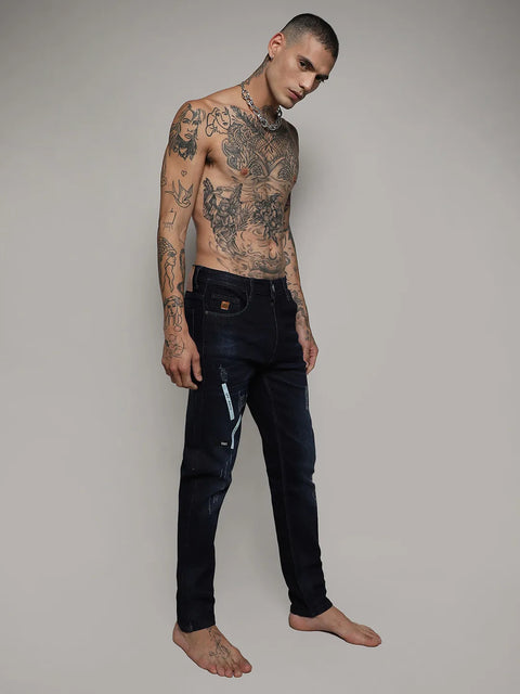 Just Be Distressed Denim Jeans With Embroidered Details