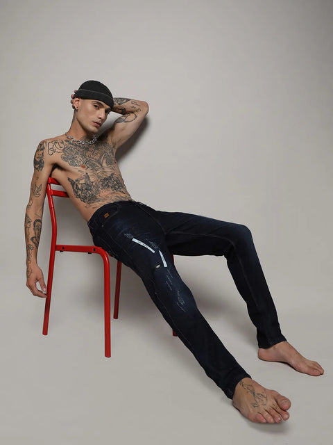 Just Be Distressed Denim Jeans With Embroidered Details