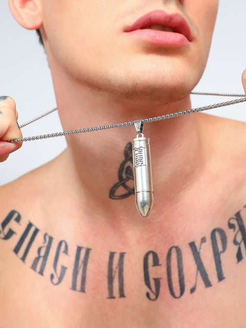 Chaos - Bullet Pendant Necklace - Silver