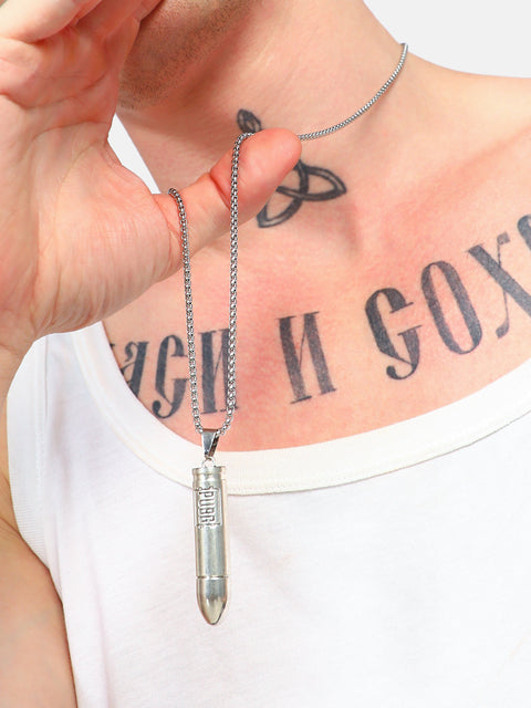 Chaos - Bullet Pendant Necklace - Silver
