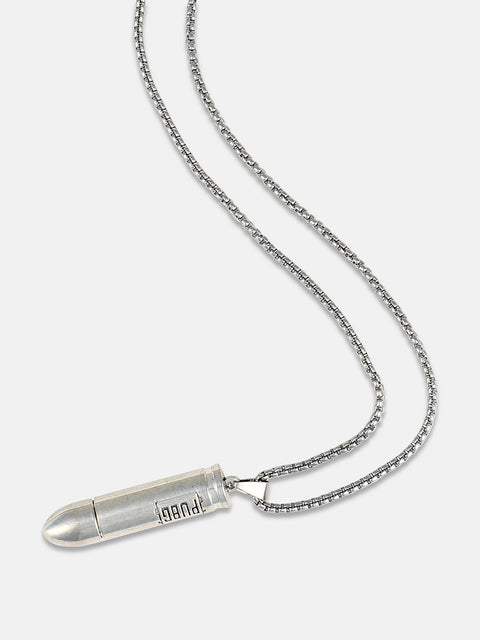 Chaos - Bullet Pendant Necklace - Silver