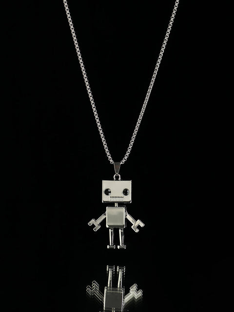 Chaos - Robot Pendant Necklace - Silver