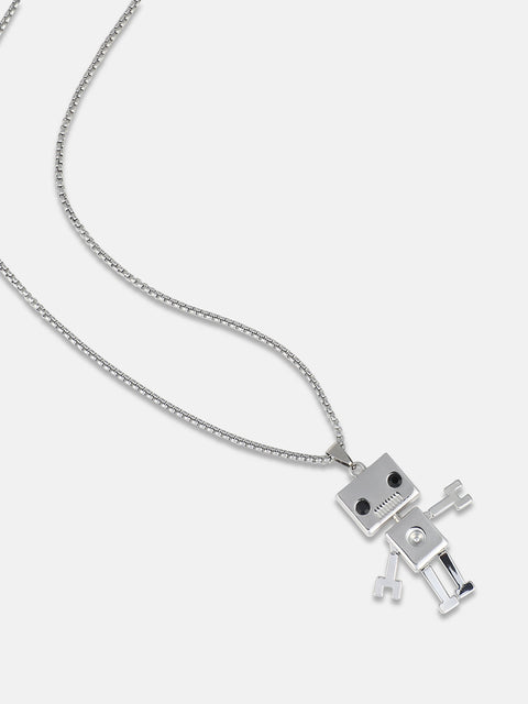 Chaos - Robot Pendant Necklace - Silver