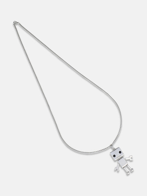 Chaos - Robot Pendant Necklace - Silver