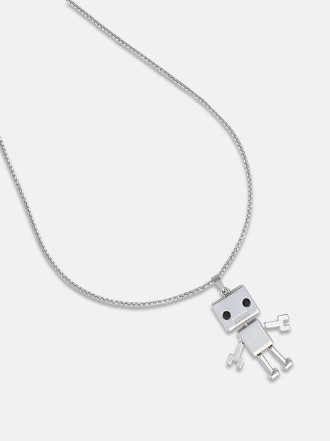 Chaos - Robot Pendant Necklace - Silver