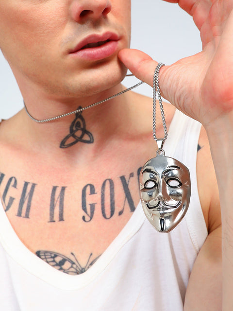 Chaos - V For Vendetta Pendant Necklace - Silver
