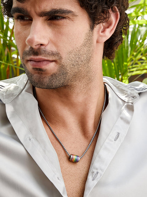 Chaos - The Prism-Rod Pendant Necklace - Metallic Silver