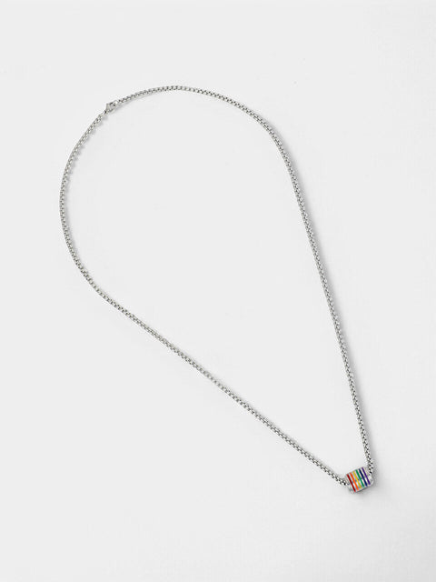 Chaos - The Prism-Rod Pendant Necklace - Metallic Silver