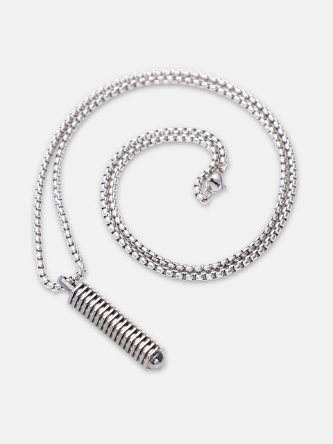 Chaos - The Spiral Pendant Necklace - Metallic Silver