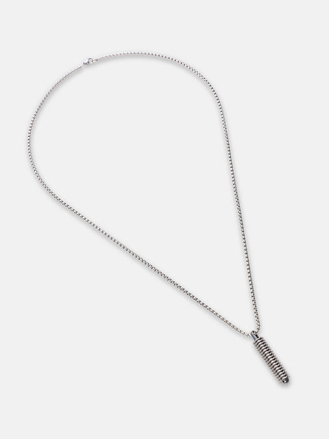 Chaos - The Spiral Pendant Necklace - Metallic Silver